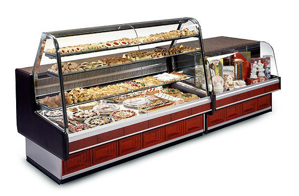 Combination Dry and Gravity Bakery / Pastry Merchandiser.